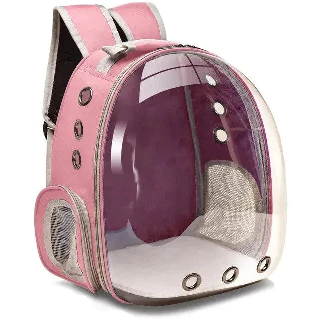Breathable Pet Backpack Carrier Clear View Window Padded Shoulder Straps Travel Bag