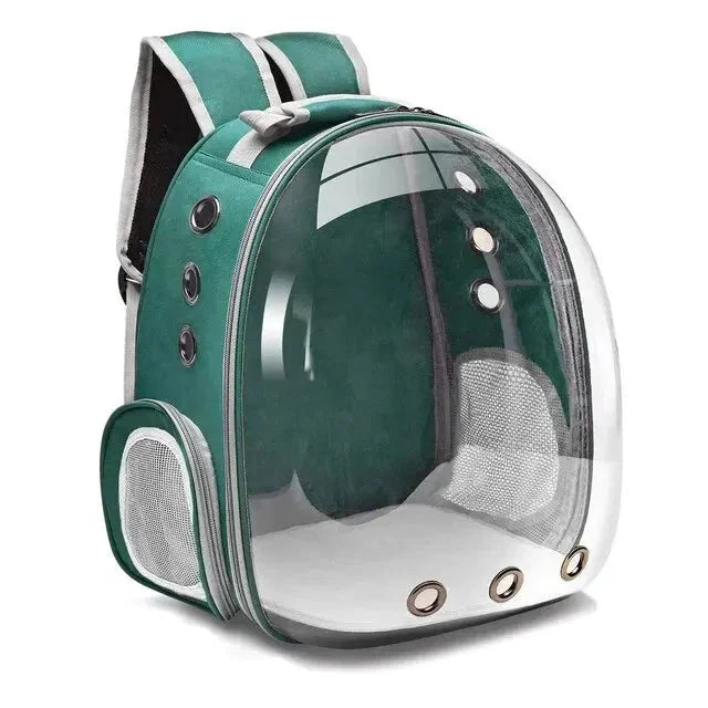 Breathable Pet Backpack Carrier Clear View Window Padded Shoulder Straps Travel Bag