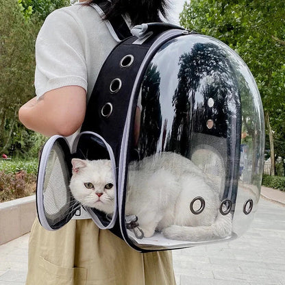 Breathable Pet Backpack Carrier Clear View Window Padded Shoulder Straps Travel Bag