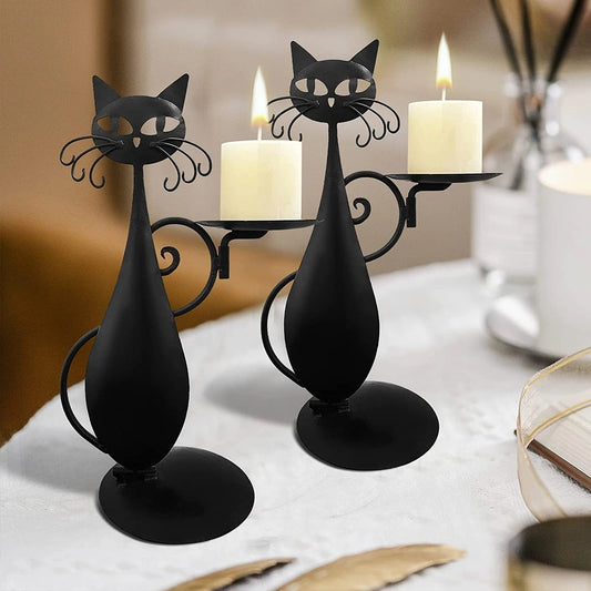 Cat Candle Holder Decorative Cat Candlestick Holder Unique Cat Home Decor Candle Stand