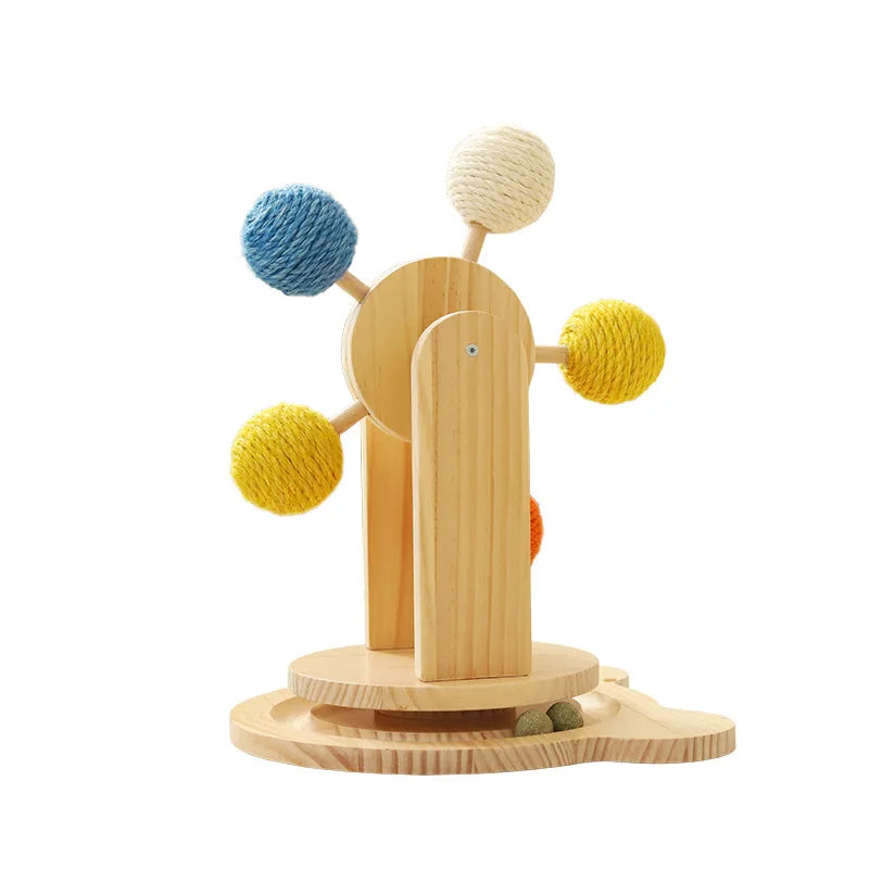 Cat Scratching Toy with Ferris Wheel Design Rope Scratcher Interactive Cat Toy