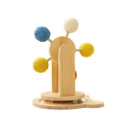 Cat Scratching Toy with Ferris Wheel Design Rope Scratcher Interactive Cat Toy
