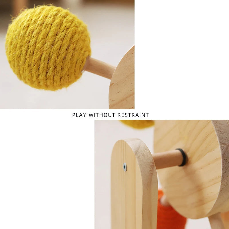 Cat Scratching Toy with Ferris Wheel Design Rope Scratcher Interactive Cat Toy