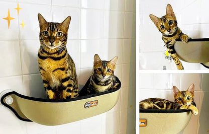 Cat Window Hammock Bed with Strong Suction Cups Elevated Window Perch for Indoor Cats Comfortable Hanging Cat Bed