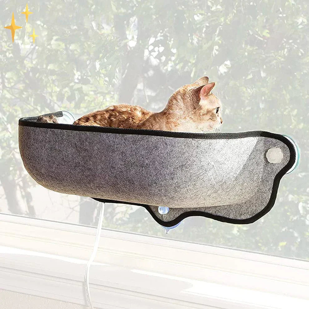 Cat Window Hammock Bed with Strong Suction Cups Elevated Window Perch for Indoor Cats Comfortable Hanging Cat Bed