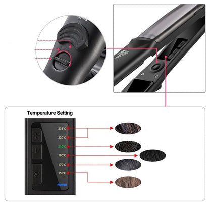 Ceramic Hair Steam Straightener – Professional Steam Flat Iron with Adjustable Heat