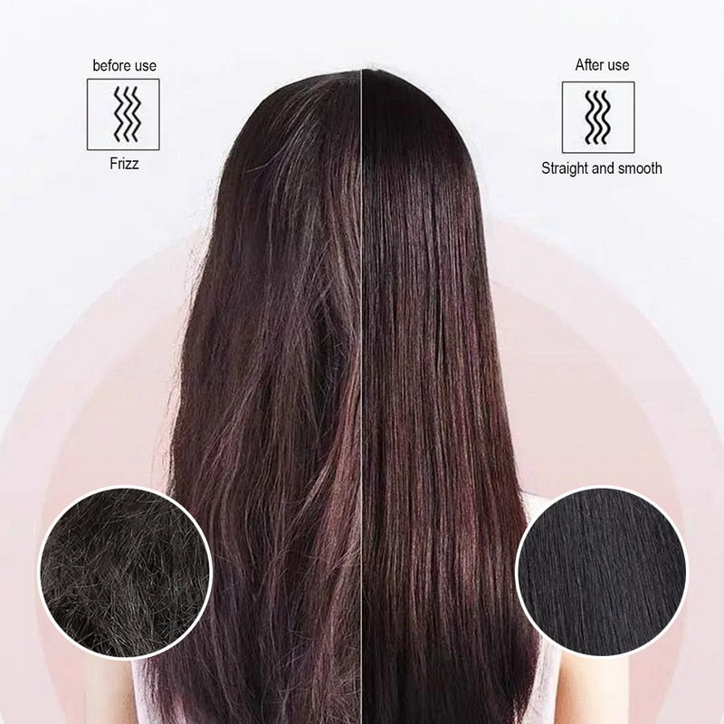 Ceramic Hair Straightening Brush Electric Heated Brush for Smooth Frizz Free Hair