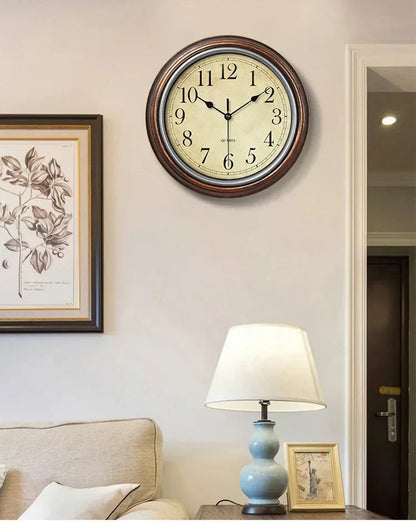 Classic Wooden Wall Clock Silent Mechanism Timeless Design