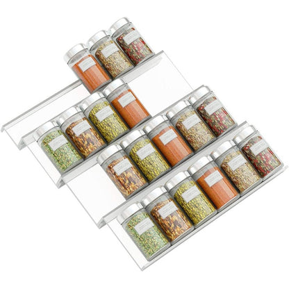 Clear Acrylic Spice Rack Kitchen Counter Storage Organizer