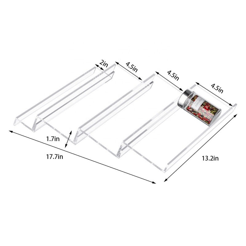 Clear Acrylic Spice Rack Kitchen Counter Storage Organizer
