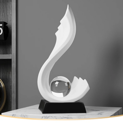 Clear Sphere Sculpture Modern Decorative Base Display Accent