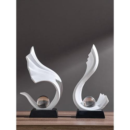Clear Sphere Sculpture Modern Decorative Base Display Accent