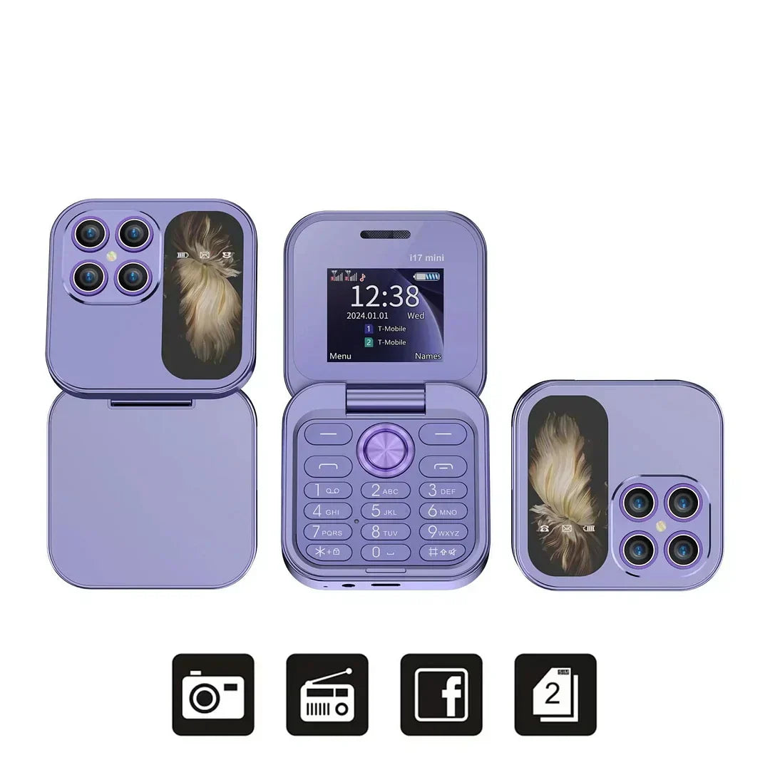 Compact Flip Phone Dual SIM Portable Mobile Device