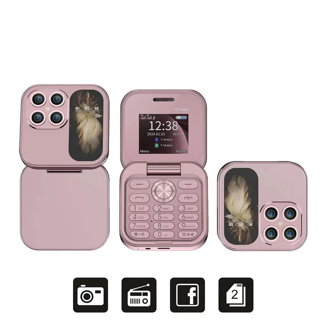 Compact Flip Phone Dual SIM Portable Mobile Device