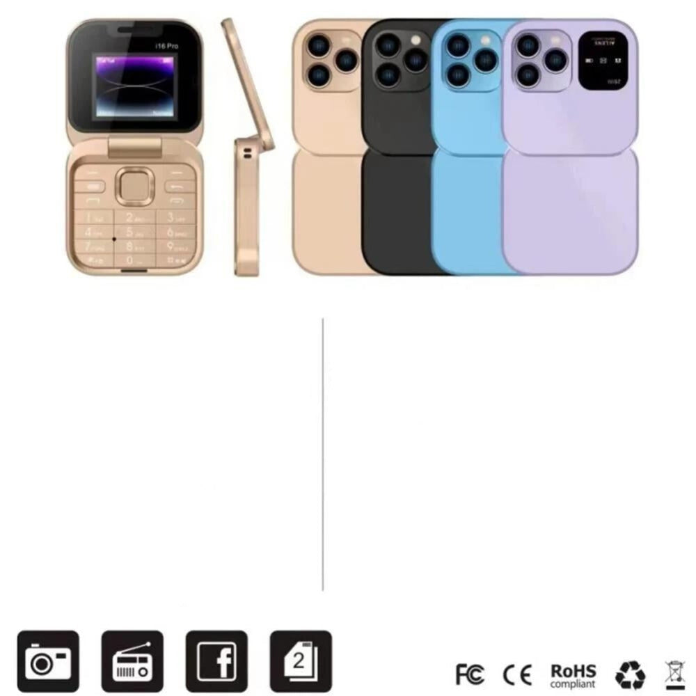 Compact Flip Phone Dual SIM Portable Mobile Device