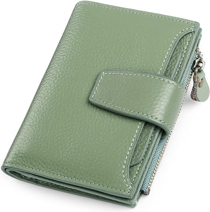 Compact RFID Blocking Zipper Wallet Slim Multifunction Card Holder Coin Purse Small Travel Wallet
