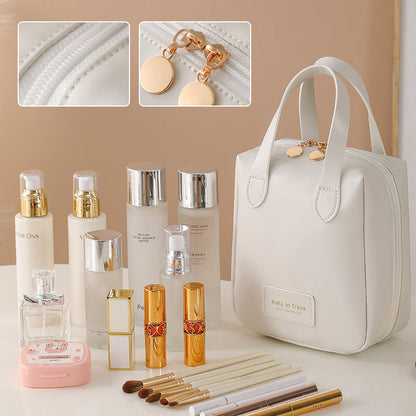 Compact Travel Toiletry Bag with Fold Out Design Portable Makeup Organizer Storage Pouch