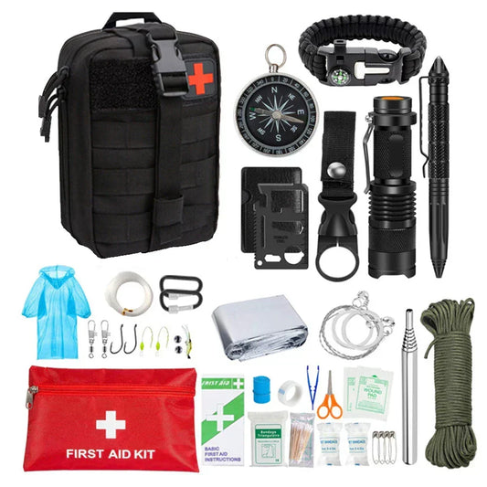 Complete First Aid & Survival Kit for Camping Hiking Emergency Outdoor Adventures