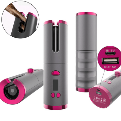 Cordless Automatic Hair Curler Rechargeable Ceramic Curling Iron