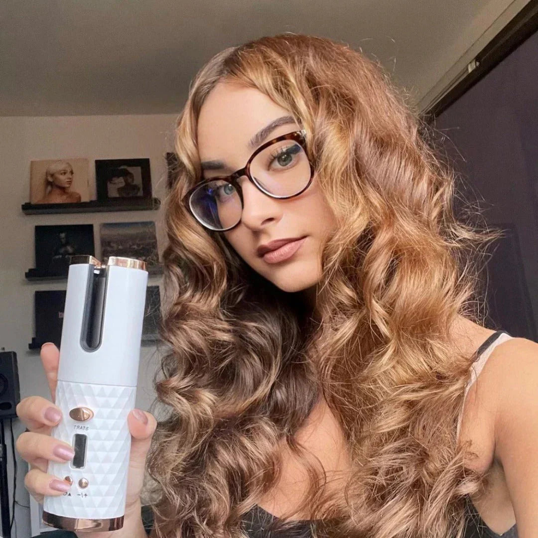 Cordless Hair Styling Curling Iron Wireless Ceramic Barrel