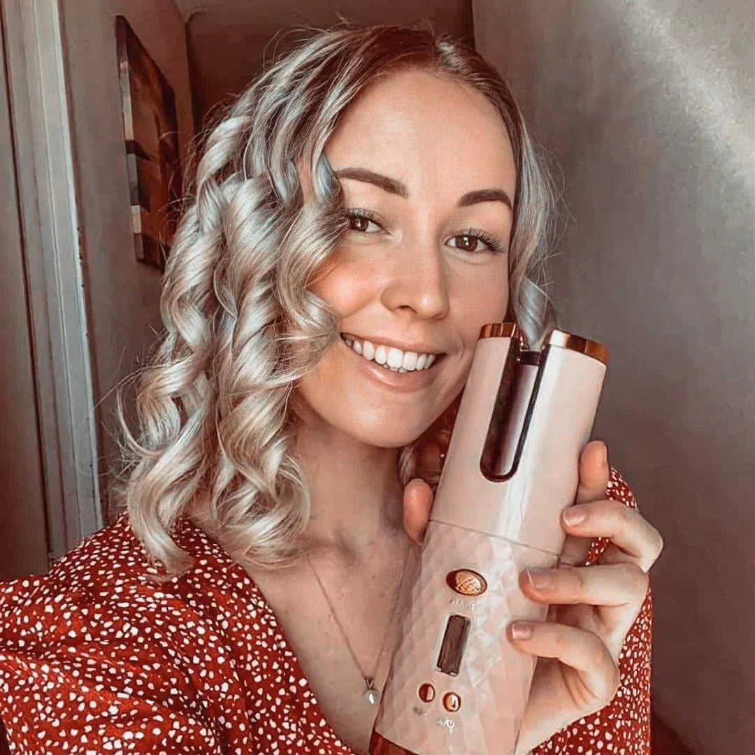 Cordless Hair Styling Curling Iron Wireless Ceramic Barrel