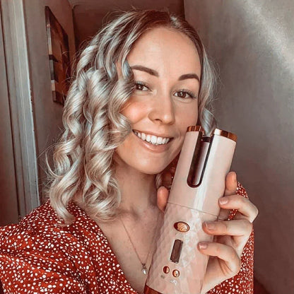 Cordless Hair Styling Curling Iron Wireless Ceramic Barrel