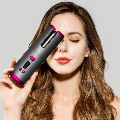 Cordless Hair Styling Curling Iron Wireless Ceramic Barrel