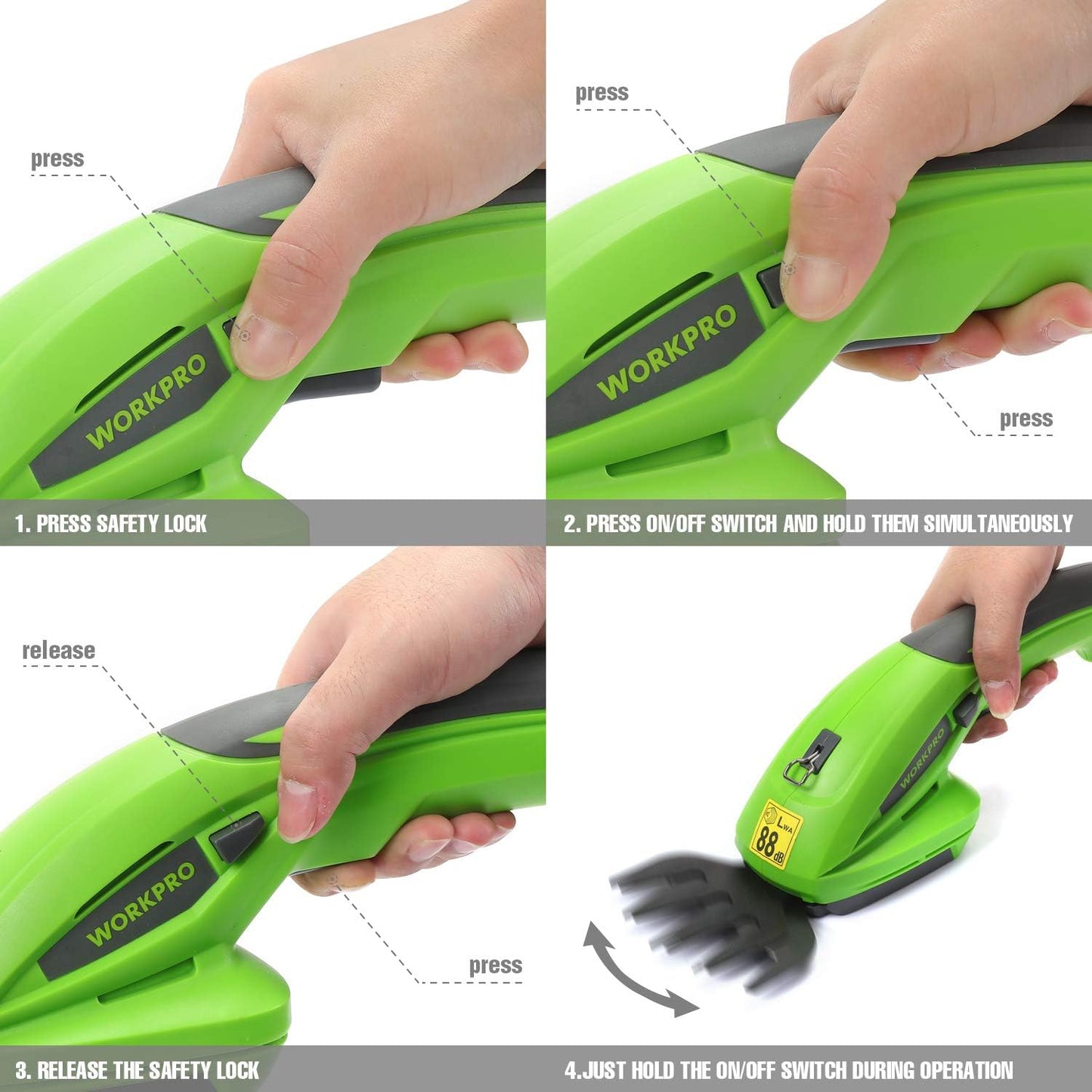 Cordless Lawn Trimmer Rechargeable Grass Edger Lightweight Adjustable Handle