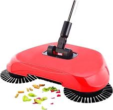 Cordless Manual Floor Sweeper Mechanical Carpet Hardwood Cleaner
