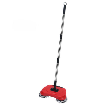 Cordless Manual Floor Sweeper Mechanical Carpet Hardwood Cleaner