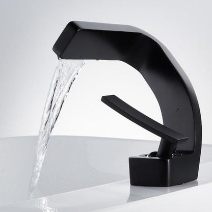 Curved Bathroom Sink Faucet Single Handle Modern Basin Mixer Tap