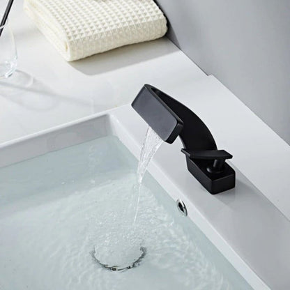 Curved Bathroom Sink Faucet Single Handle Modern Basin Mixer Tap