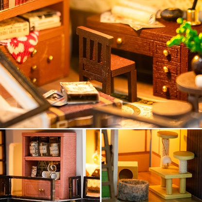 DIY Miniature Dollhouse Kit with LED Lights Detailed Mini House Model Craft Building Kit for Adults and Teens