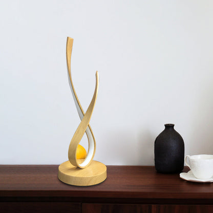 Decorative LED Table Lamp Wood Base Modern Elegant Design Bedside Desk Light