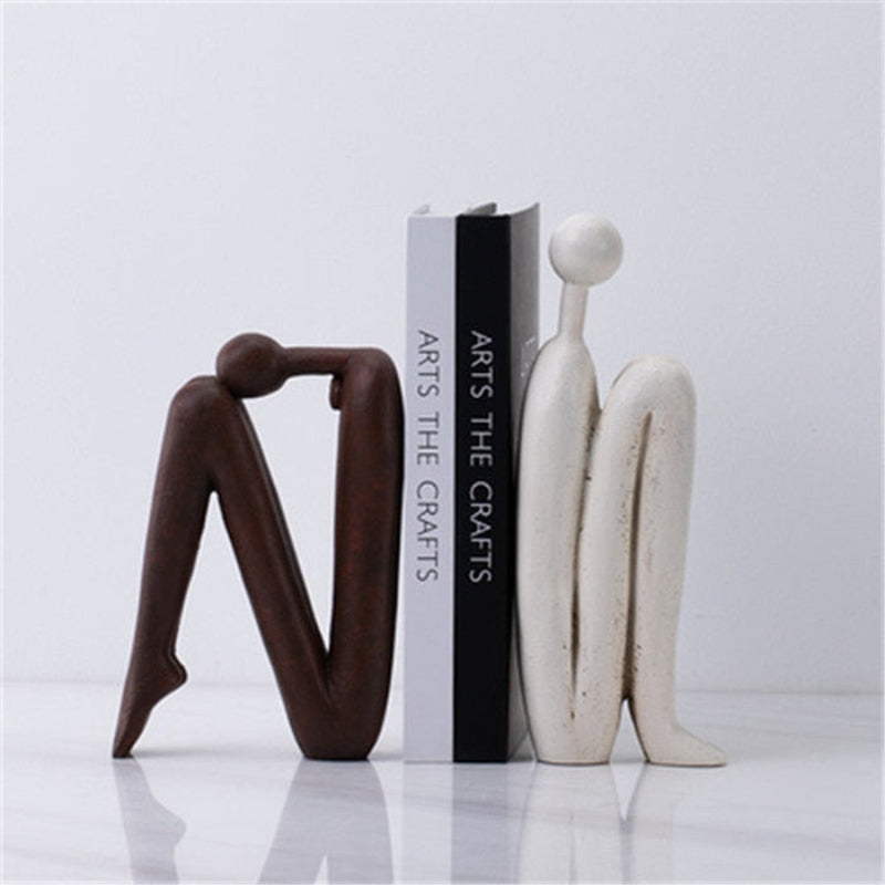 Decorative Sculptural Bookends for Shelves Desks Modern Playful Book Holders