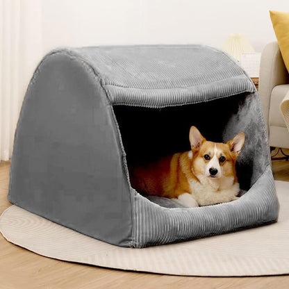 Detachable Dog Tent Bed Enclosed Design Washable Foldable Pet House Indoor Portable