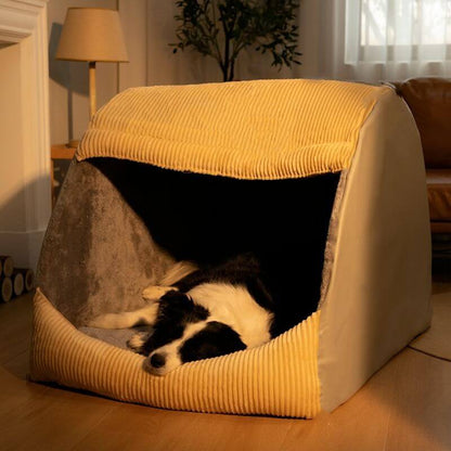 Detachable Dog Tent Bed Enclosed Design Washable Foldable Pet House Indoor Portable