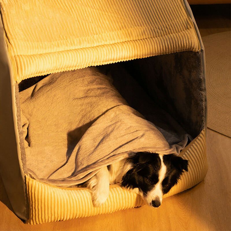 Detachable Dog Tent Bed Enclosed Design Washable Foldable Pet House Indoor Portable