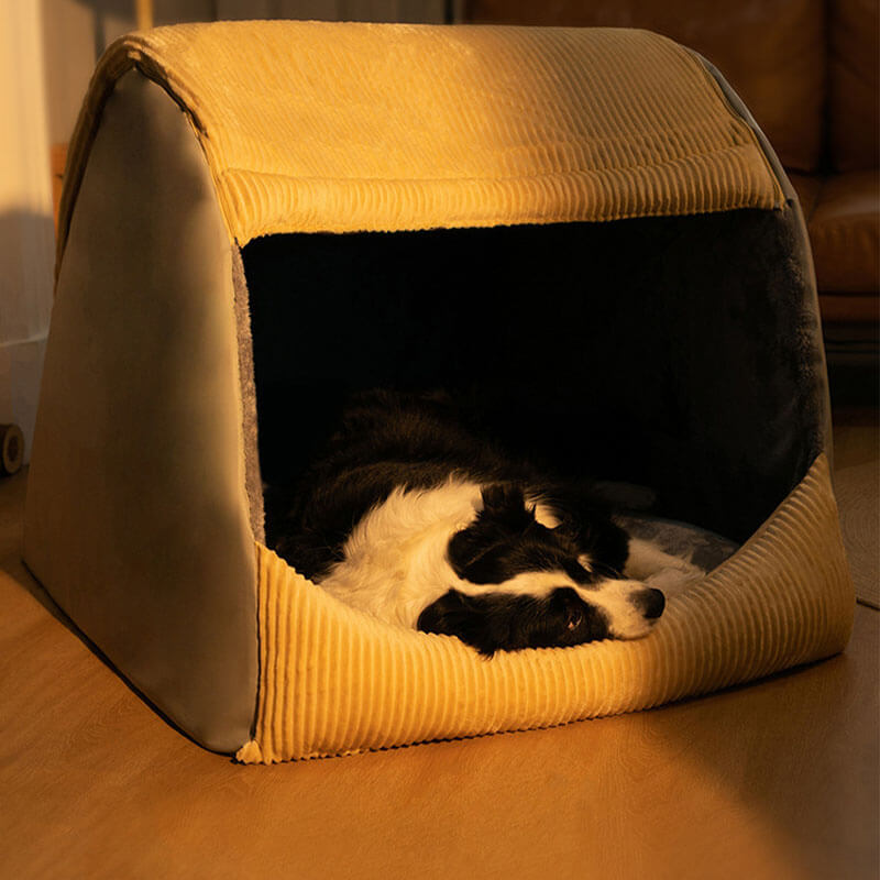 Detachable Dog Tent Bed Enclosed Design Washable Foldable Pet House Indoor Portable