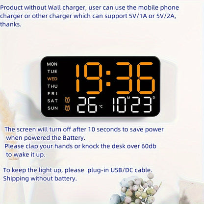 Digitix Digital Wall Clock Multifunction Electronic Display for Home