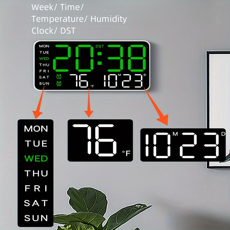 Digitix Digital Wall Clock Multifunction Electronic Display for Home