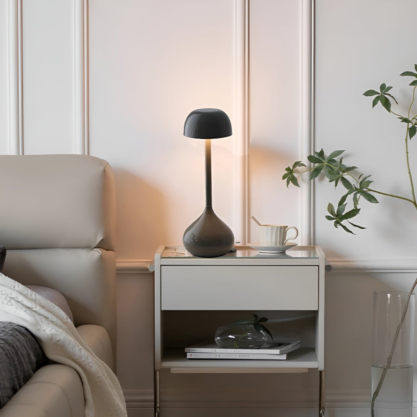 Dimmable Mushroom LED Table Lamp Modern Decorative Desk Lamp Adjustable Brightness Bedside Night Light