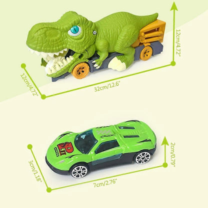 Dinosaur Truck Swallowing Car Toy Push Go Action Car Transporter Playset