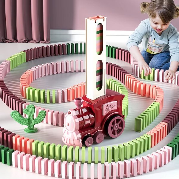 Domino Train Set Automatic Laying Toy Educational Building Game