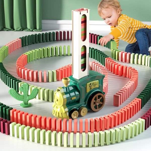 Domino Train Set Automatic Laying Toy Educational Building Game