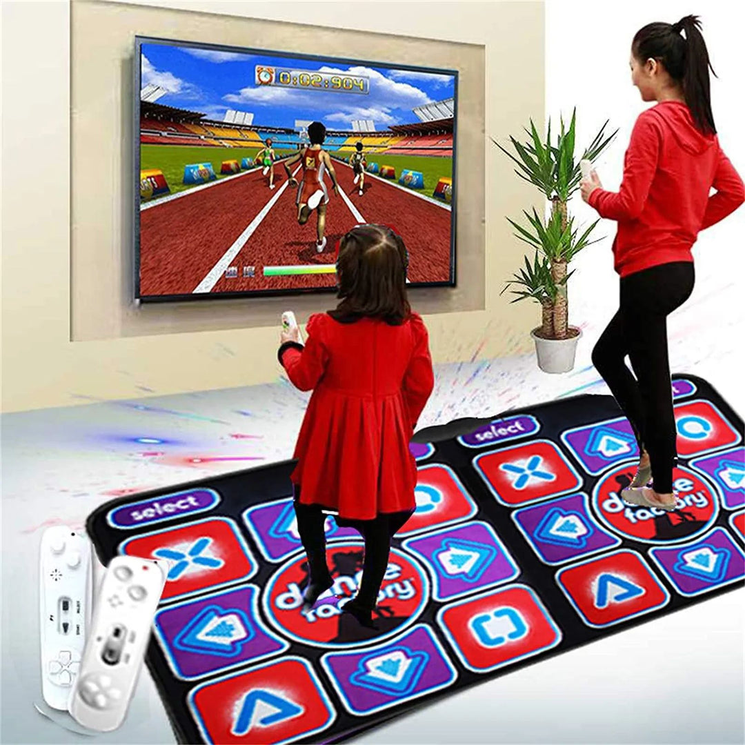 Double Dance Mat Non Slip Fitness Game Pad Remote Control PC TV Compatible