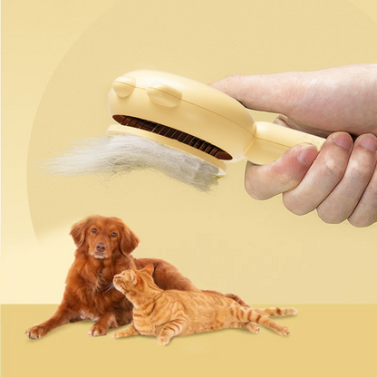 Dual Function Pet Grooming Brush Ergonomic Deshedding Comb Dog Cat Fur Care Tool