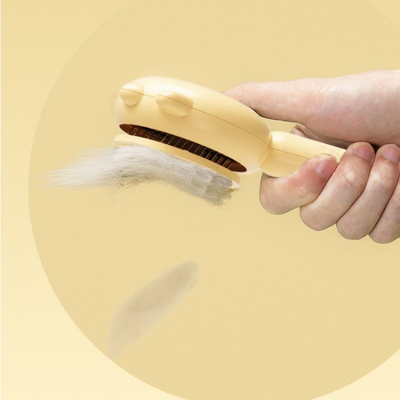 Dual Function Pet Grooming Brush Ergonomic Deshedding Comb Dog Cat Fur Care Tool