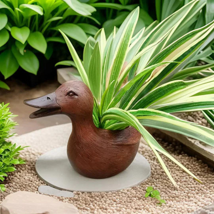 Duck Shaped Plant Pot Decorative Flower Planter Indoor Outdoor Garden Pot