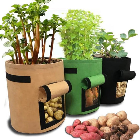 Durable Garden Grow Bags with Handles for Vegetables Potatoes Plants Reusable Fabric Planting Bags